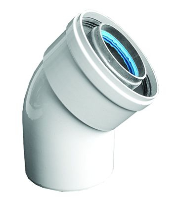 Koleno koaxiální 60/100/45° AL/AL